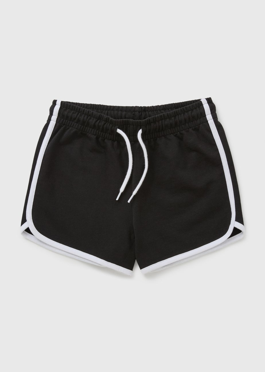 Girls Black Runner Shorts (7-15yrs)