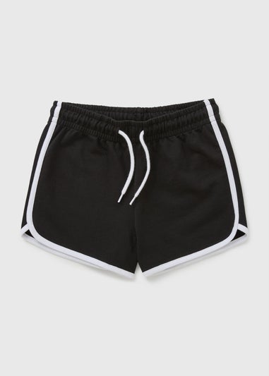 Girls Black Runner Shorts (7-15yrs)