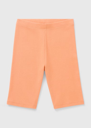 Girls Orange Cycling Shorts (7-15yrs)
