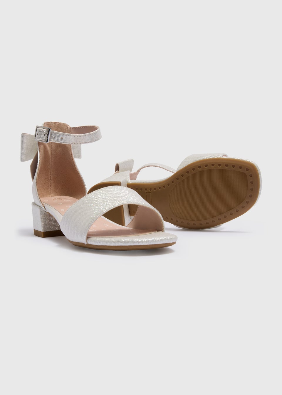 Girls White Bow Occasion Heels (Younger 10-Older 2)