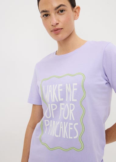 Lilac Pancakes Wide Leg Pyjama Set