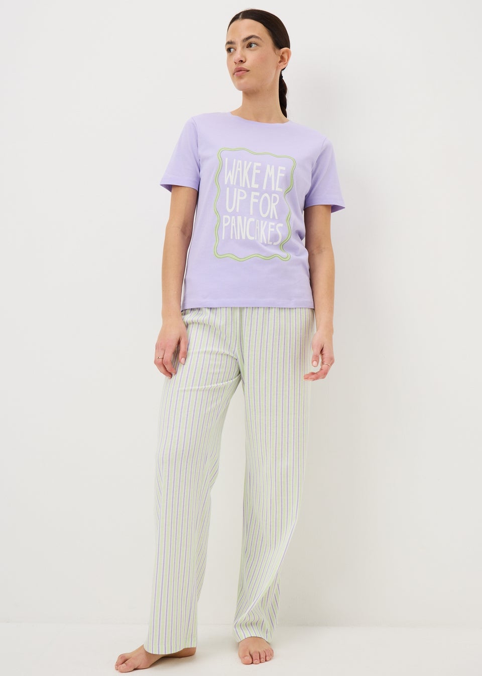 Lilac Pancakes Wide Leg Pyjama Set