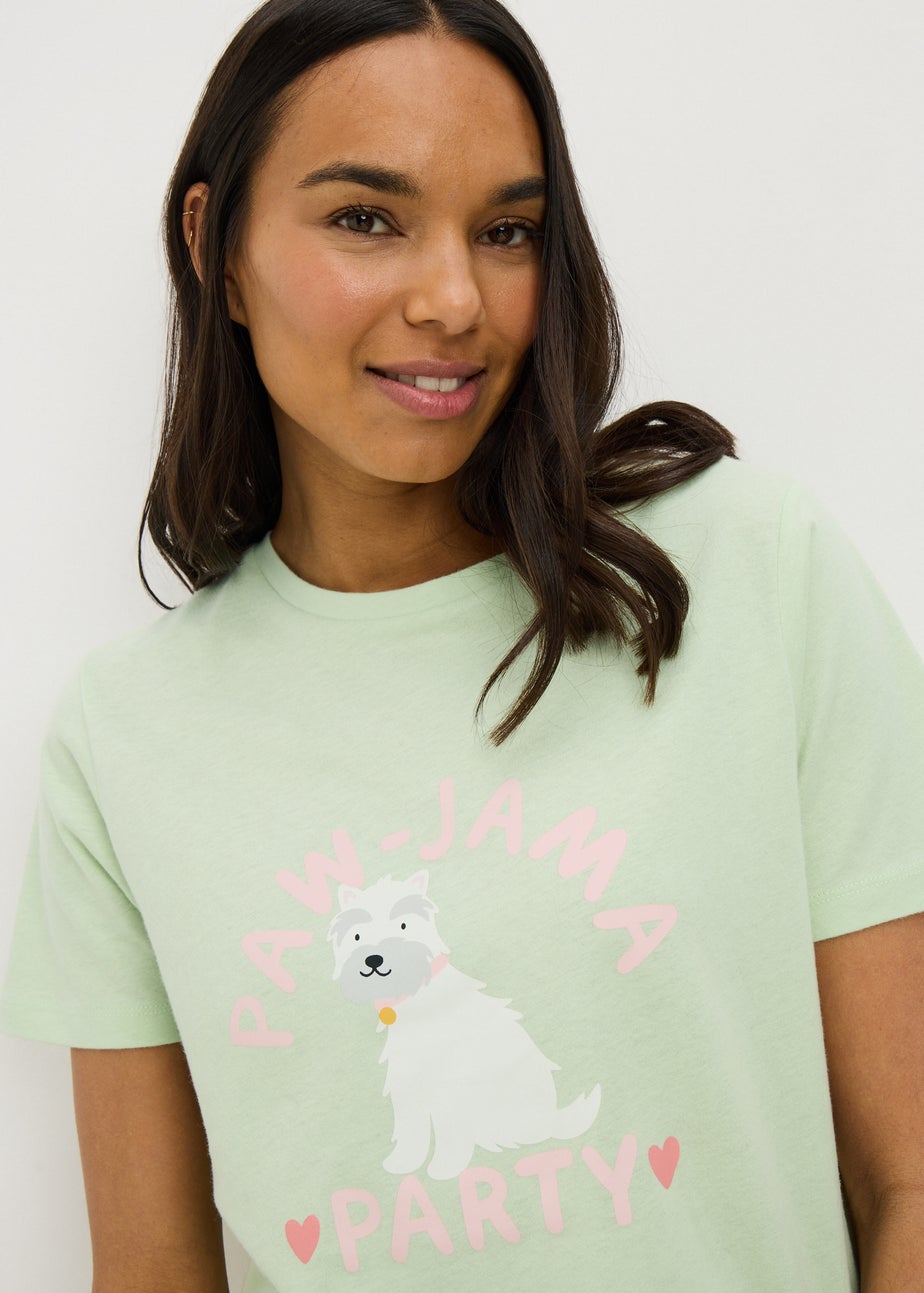 Green Westie Dog Cuffed Pyjama Set