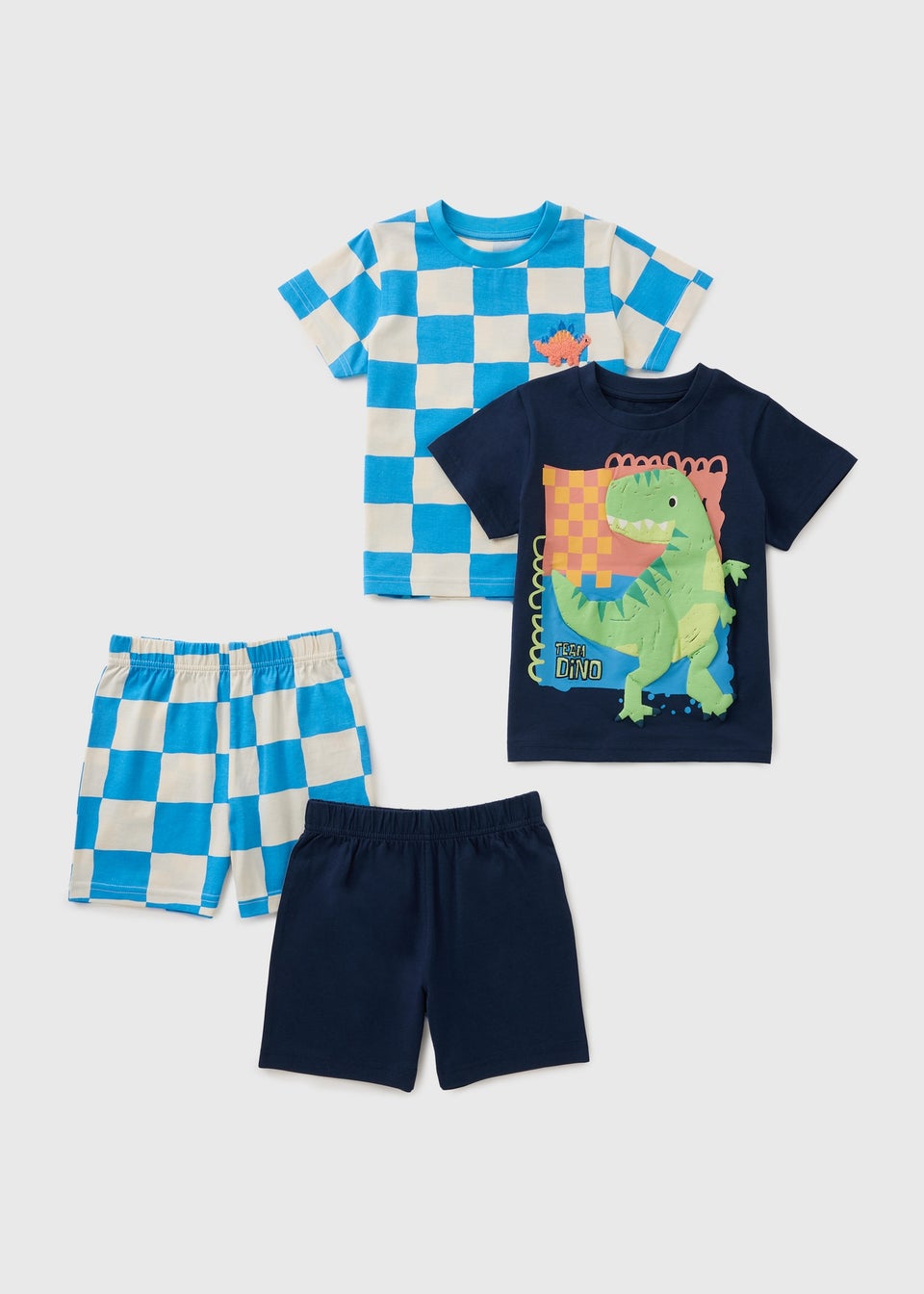 2 Pack Boys Short Dino Pyjama Sets (1-7 Years)