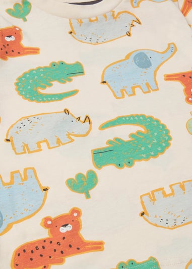 3 Pack Boys Orange Safari Short Pyjama Set (1-7yrs)