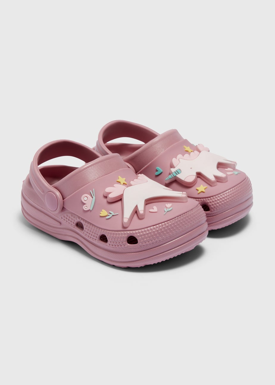 Girls Pink Unicorn Light Up Clogs (Younger 4/5-Older 12/13)