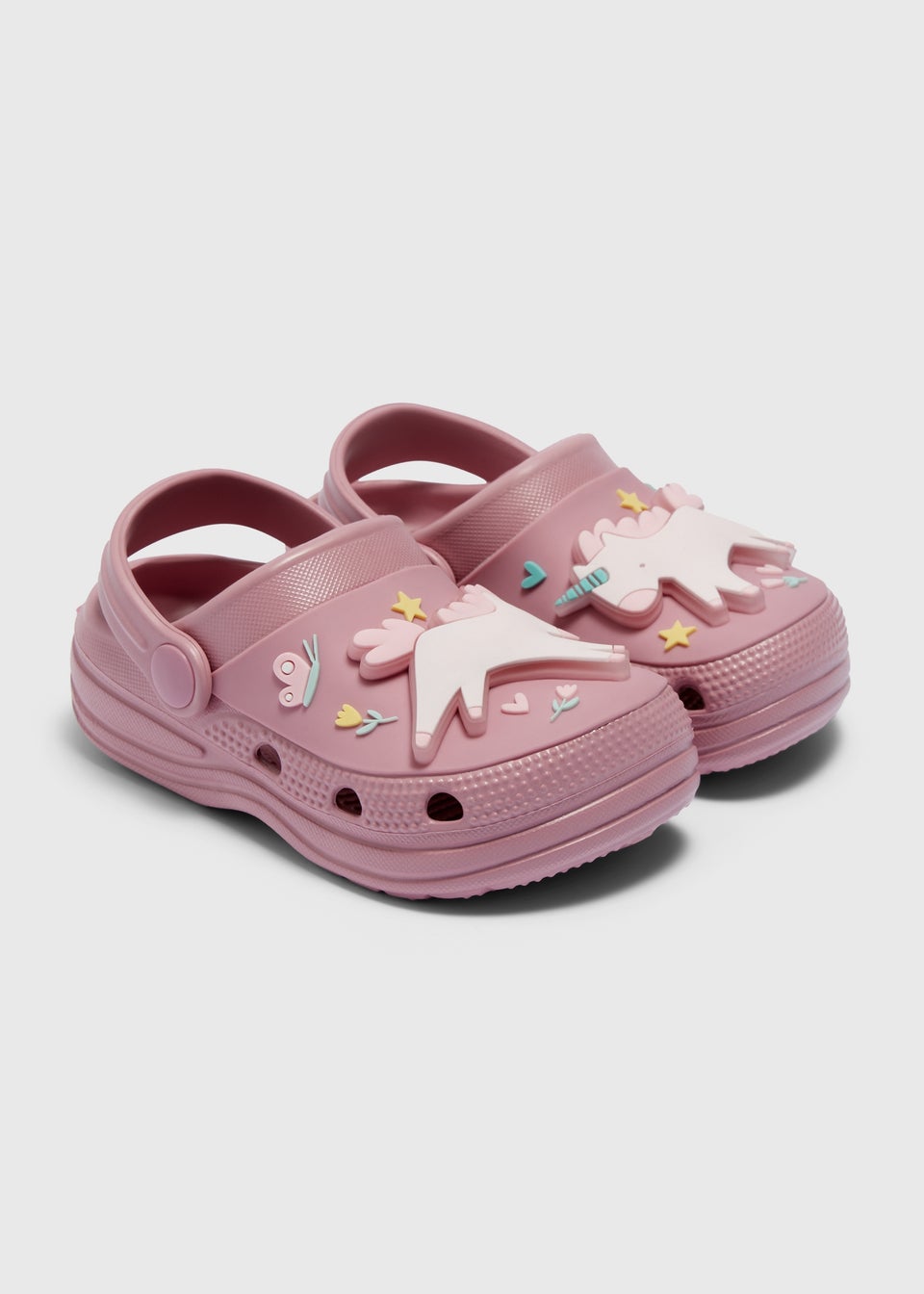 Girls Pink Unicorn Light Up Clogs (Younger 4/5-Older 12/13)