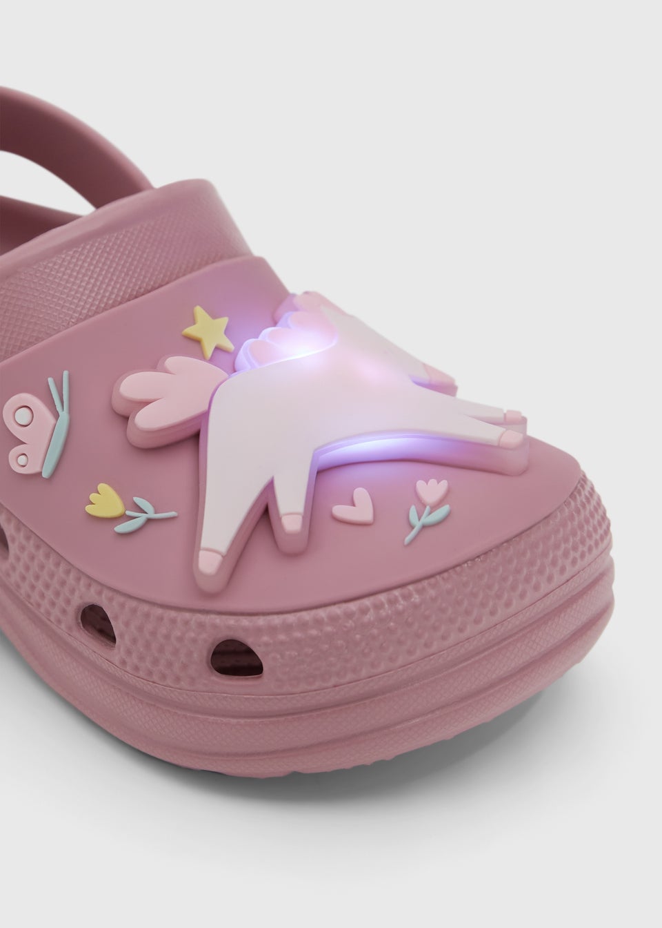 Girls Pink Unicorn Light Up Clogs (Younger 4/5-Older 12/13)