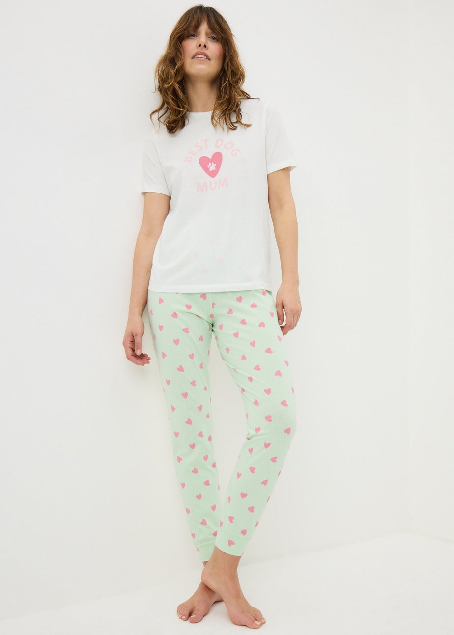 Sage Green Dog Mum Cuffed Pyjama Set