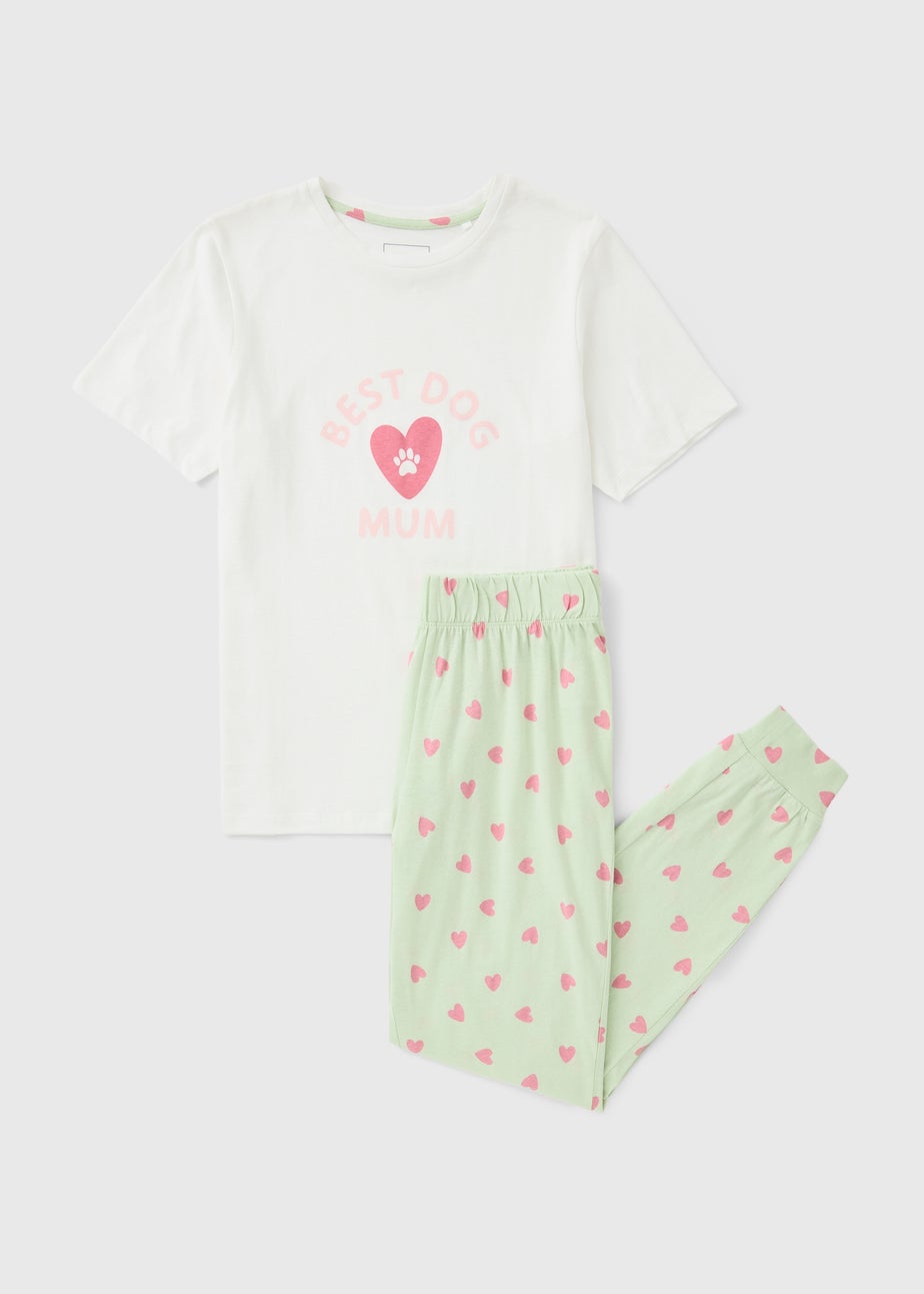 Sage Green Dog Mum Cuffed Pyjama Set