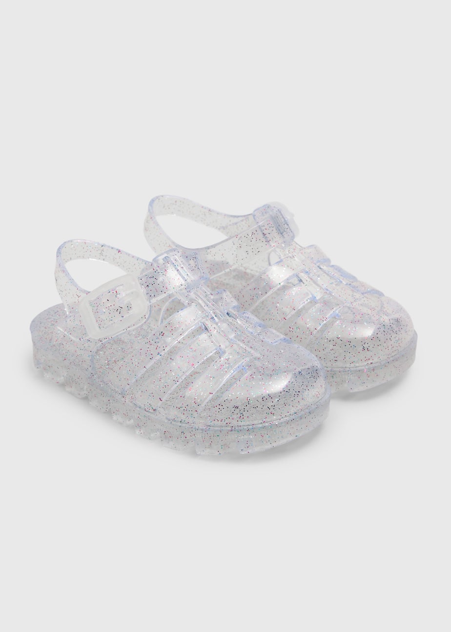 Girls Silver Glitter Jelly Shoes (Younger 4-12)