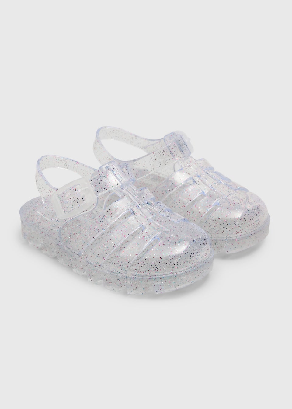 Girls Silver Glitter Jelly Shoes (Younger 4-12)