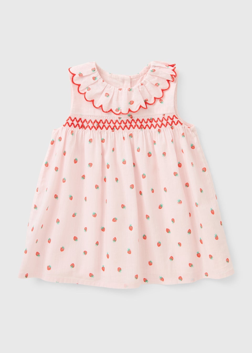 Baby Pink Strawberry Scallop Collar Dress (Newborn-23mths)