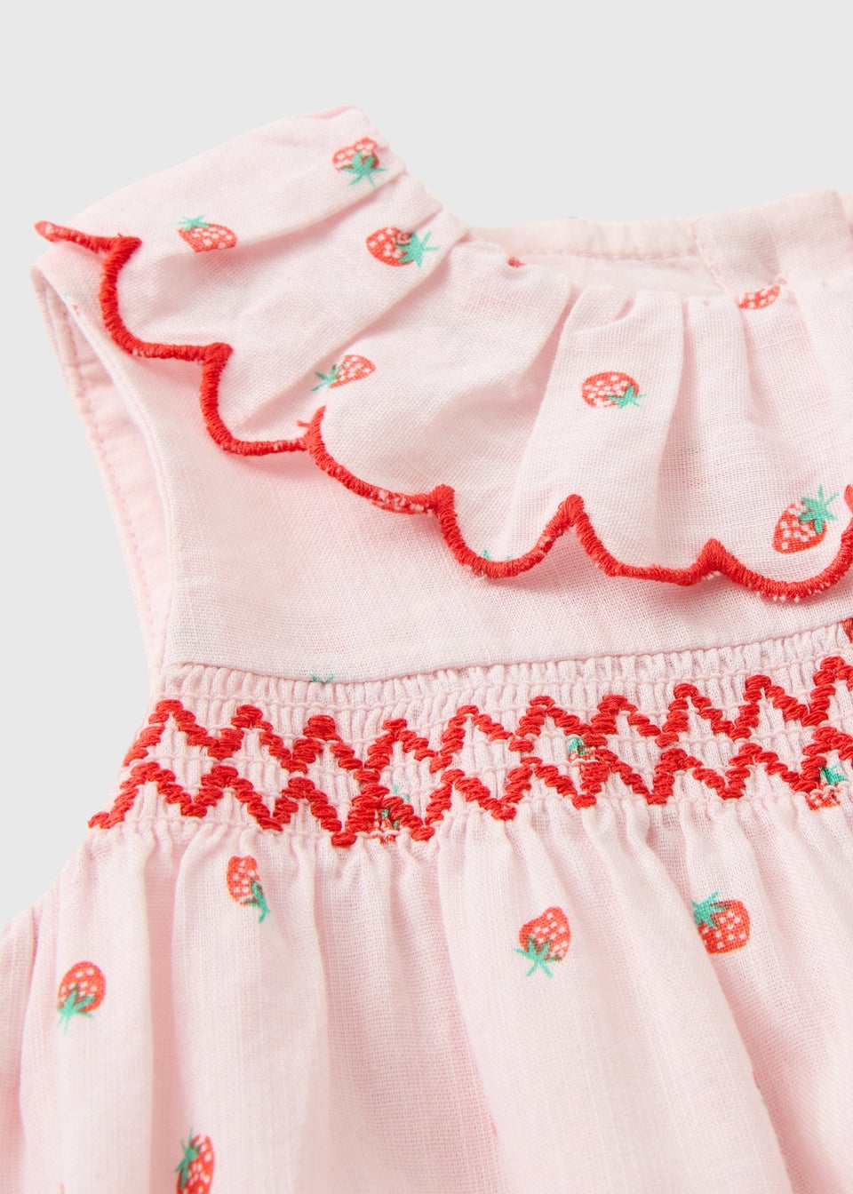 Baby Pink Strawberry Scallop Collar Dress (Newborn-23mths)