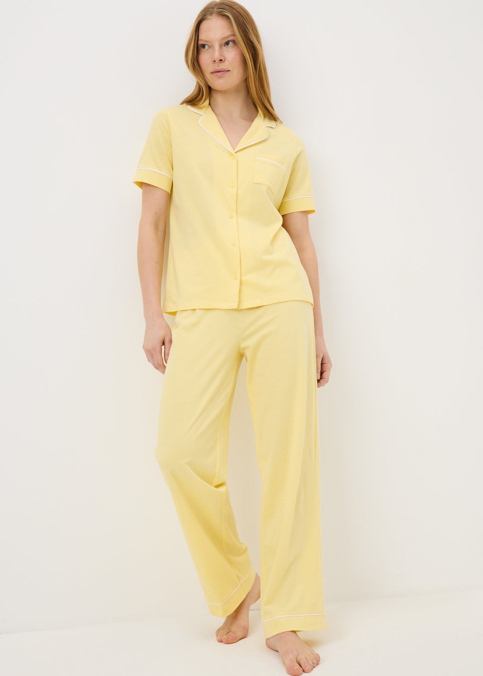 Yellow Traditional Short Sleeve Pyjama
