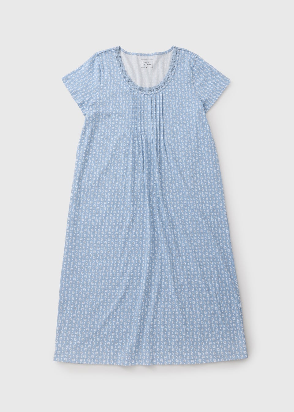 Blue Floral Lace Trim Nightie