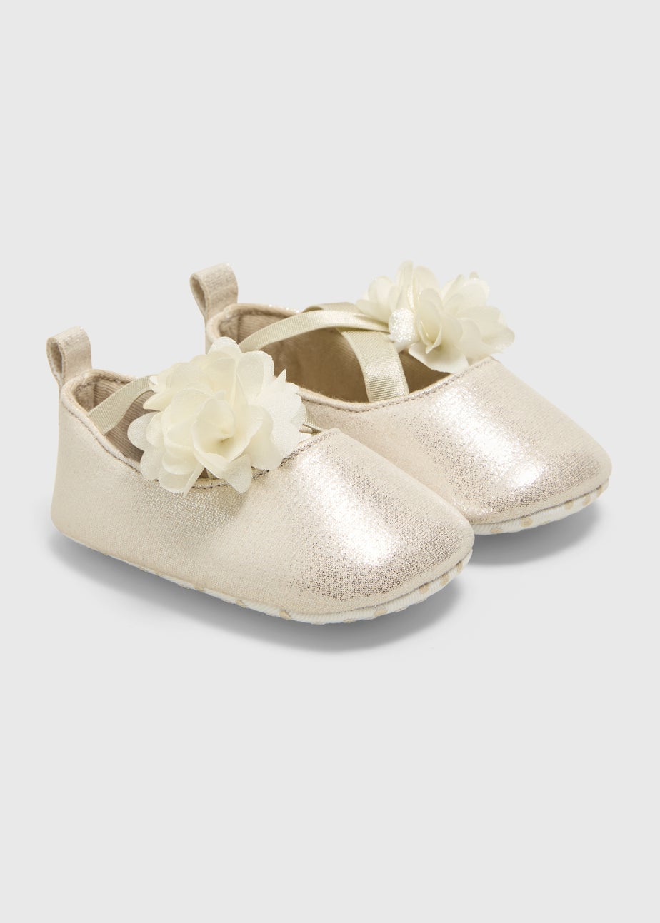 Baby Gold Glitter Corsage Ballets (Newborn-18mths)