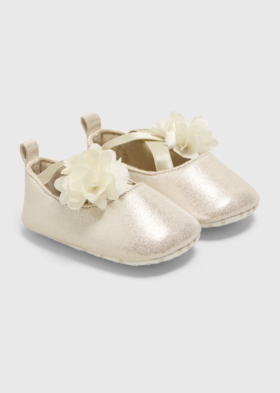 Baby Gold Glitter Corsage Ballets (Newborn-18mths)