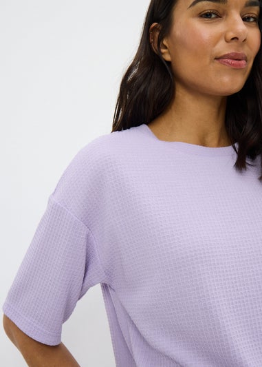 Lilac Waffle Wide Leg Pyjama Set