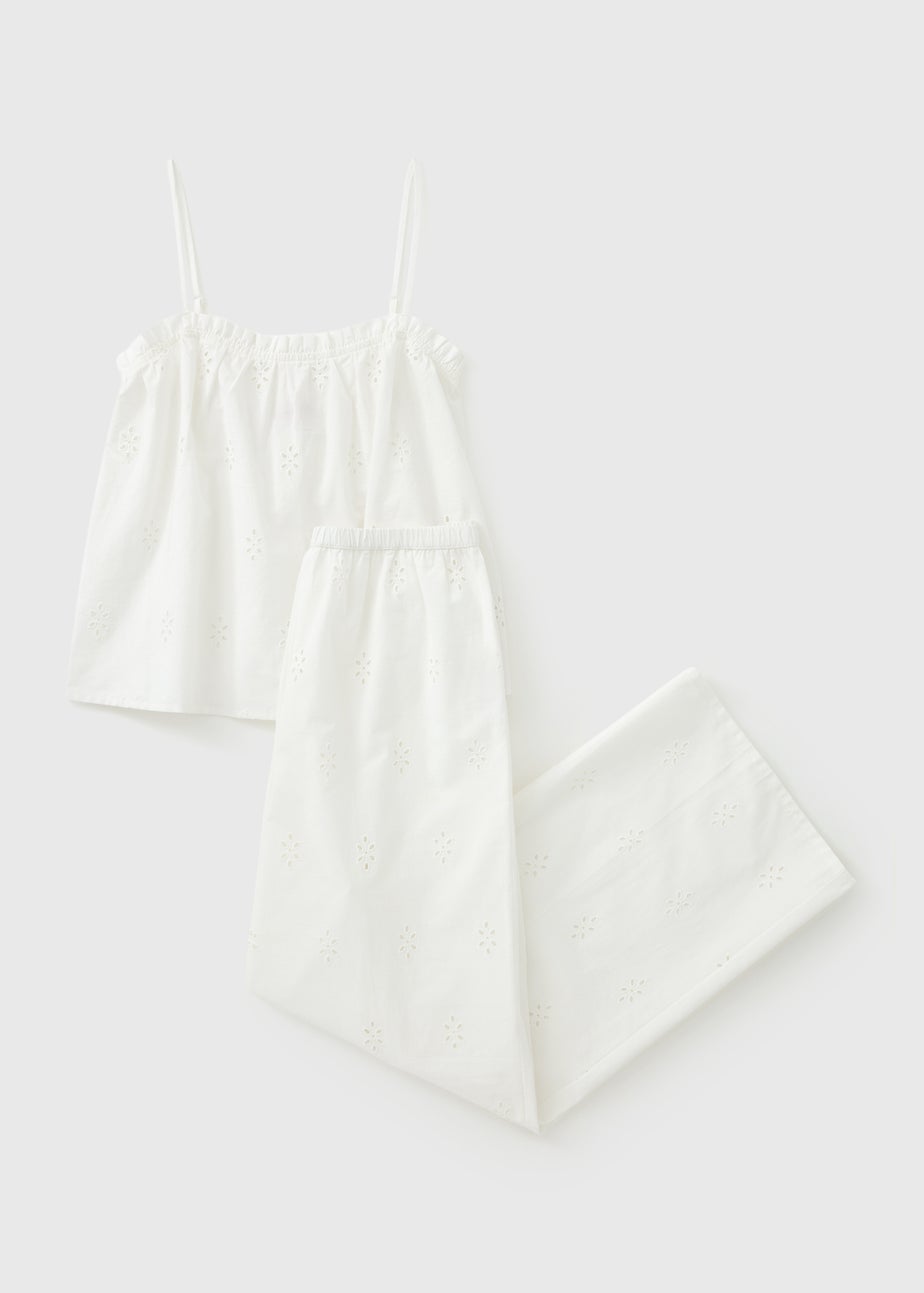 White Broderie Cami Pyjama Set