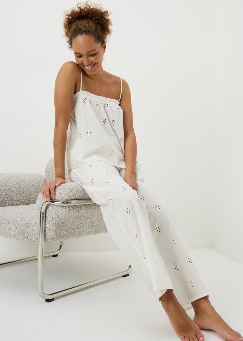 White Broderie Cami Pyjama Set