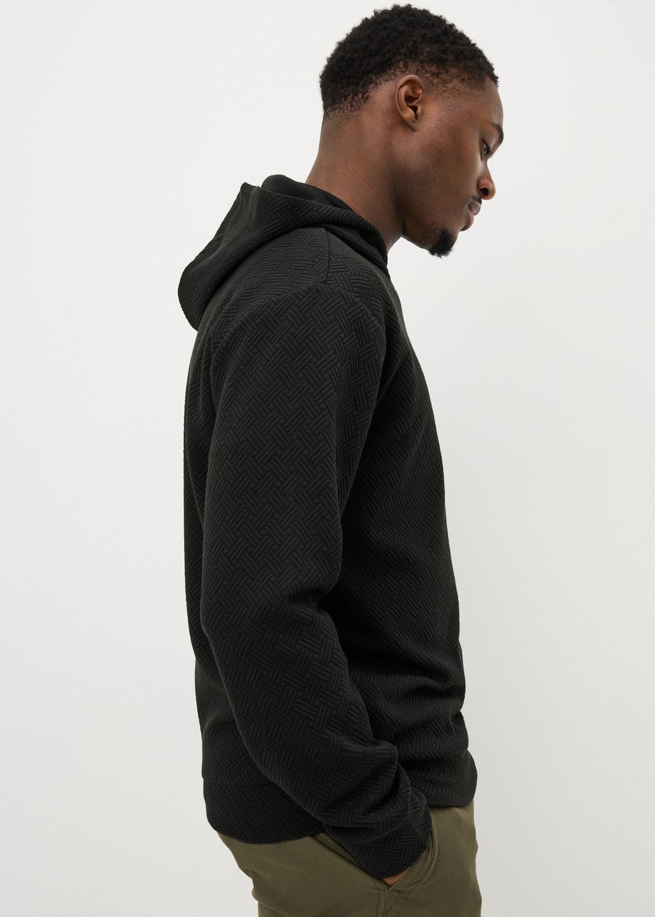 Black Textured Hoodie