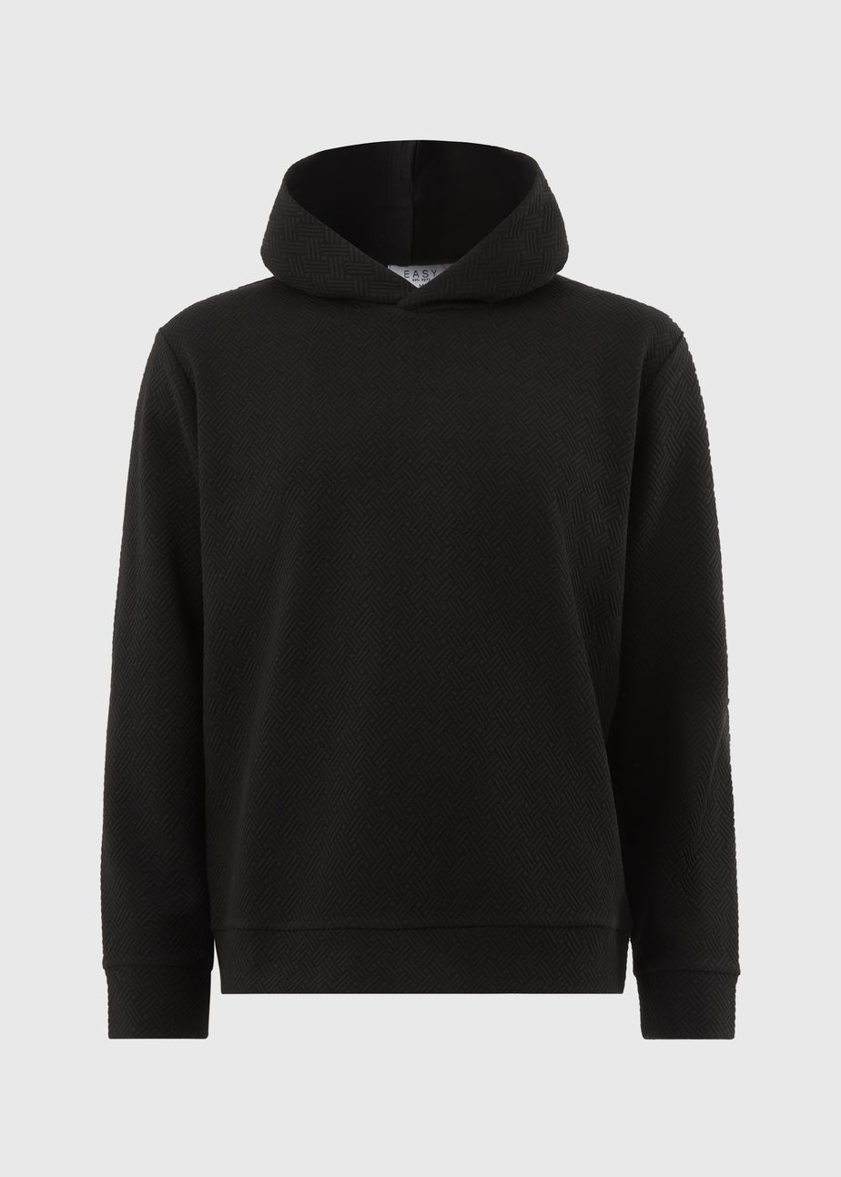 Black Textured Hoodie