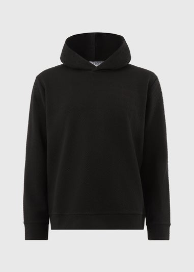 Black Textured Hoodie