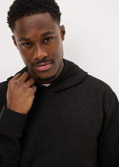 Black Textured Hoodie