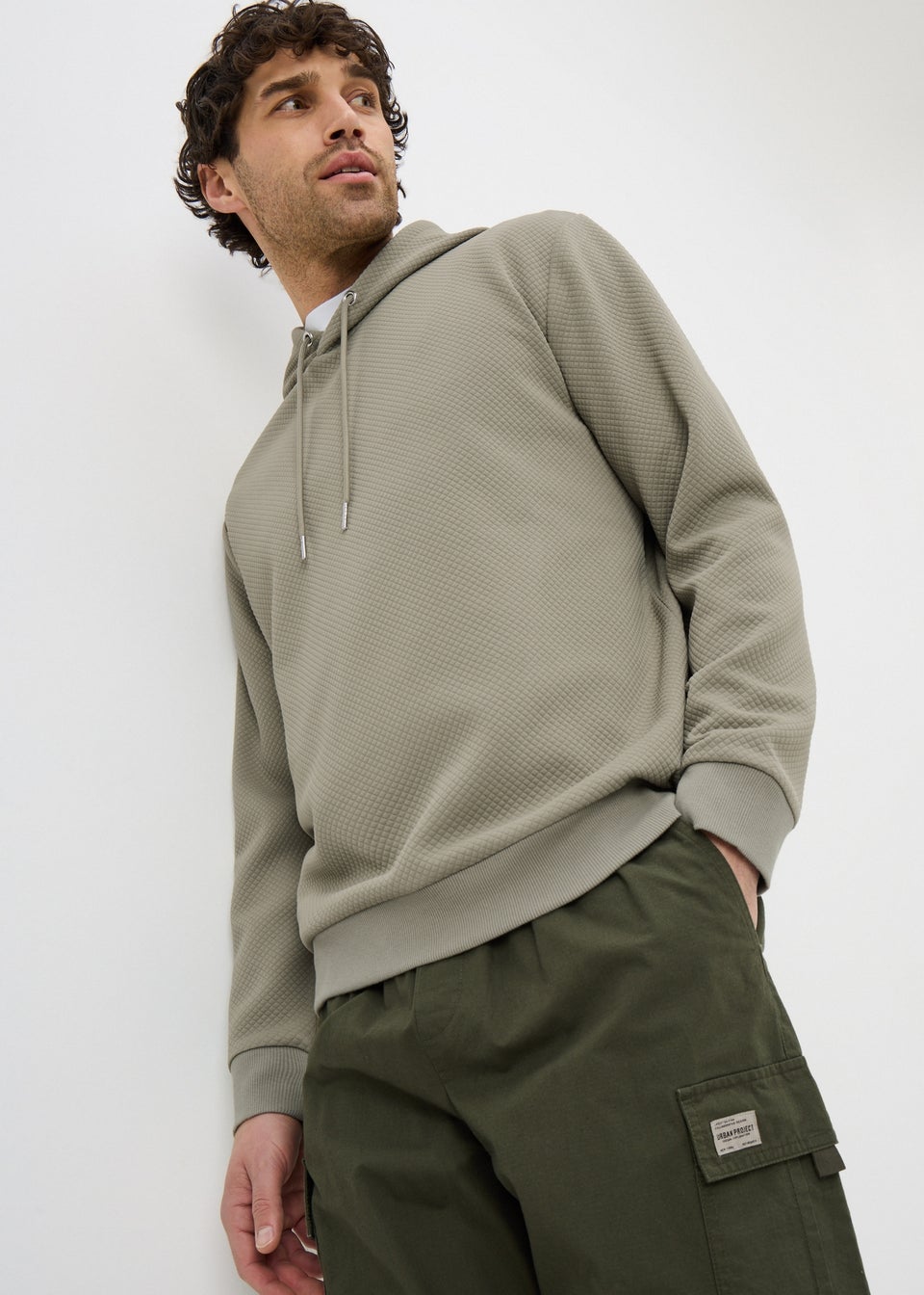 Sage Green Textured Hoodie