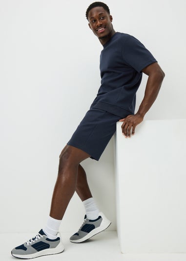 Navy Elevated Co Ord Jogging Shorts