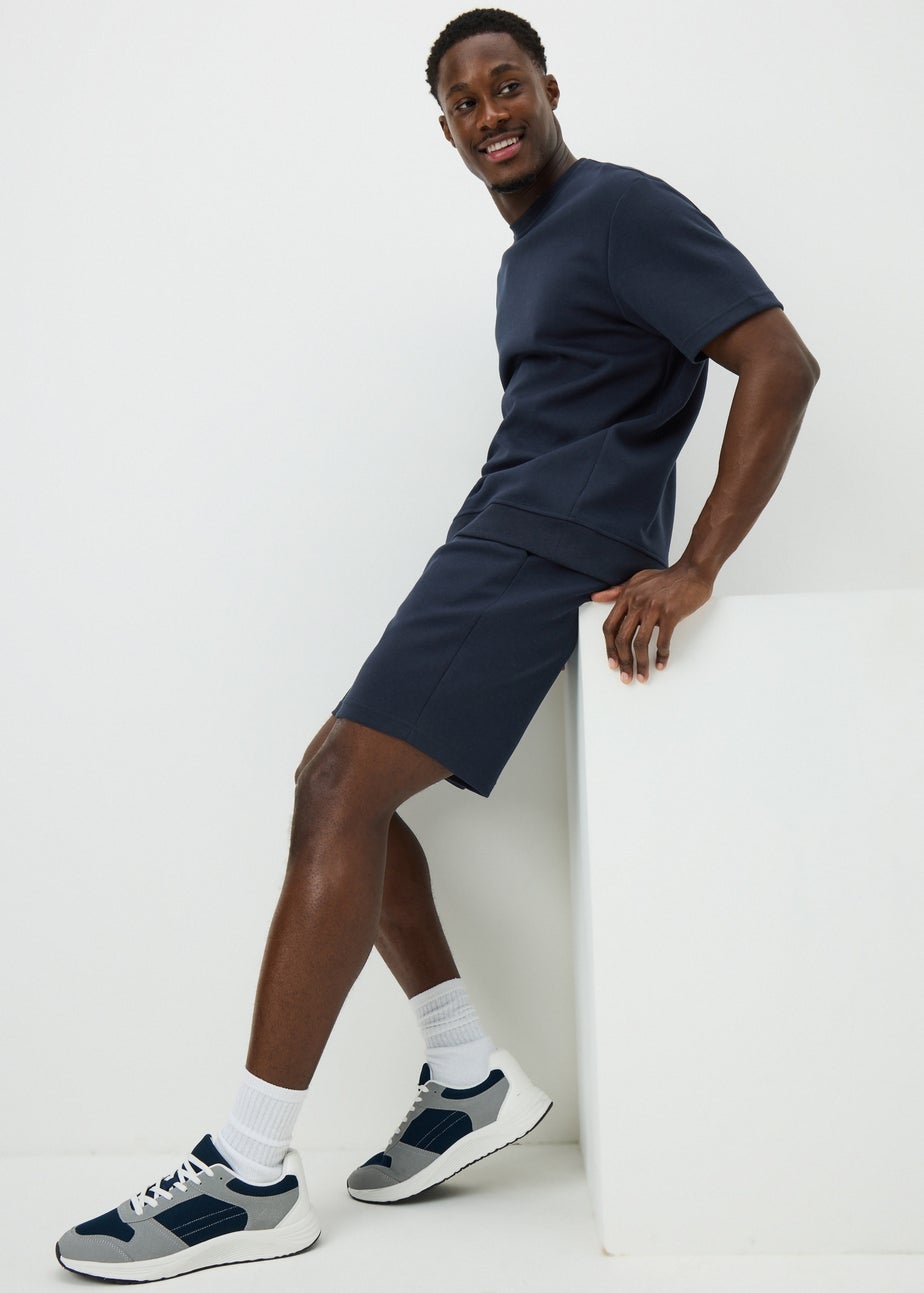 Navy Elevated Co Ord Jogging Shorts