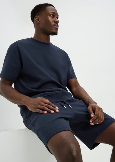 Navy Elevated Co Ord Jogging Shorts