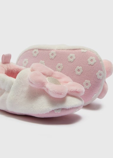 Baby Pink 3D Flower Slippers (Newborn-18mths)