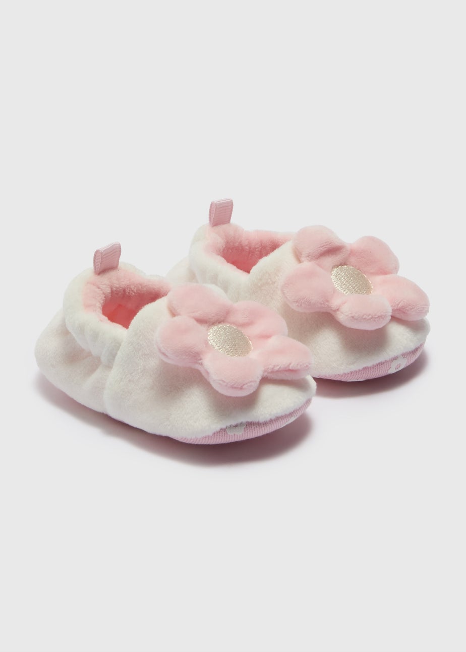 Baby Pink 3D Flower Slippers (Newborn-18mths)