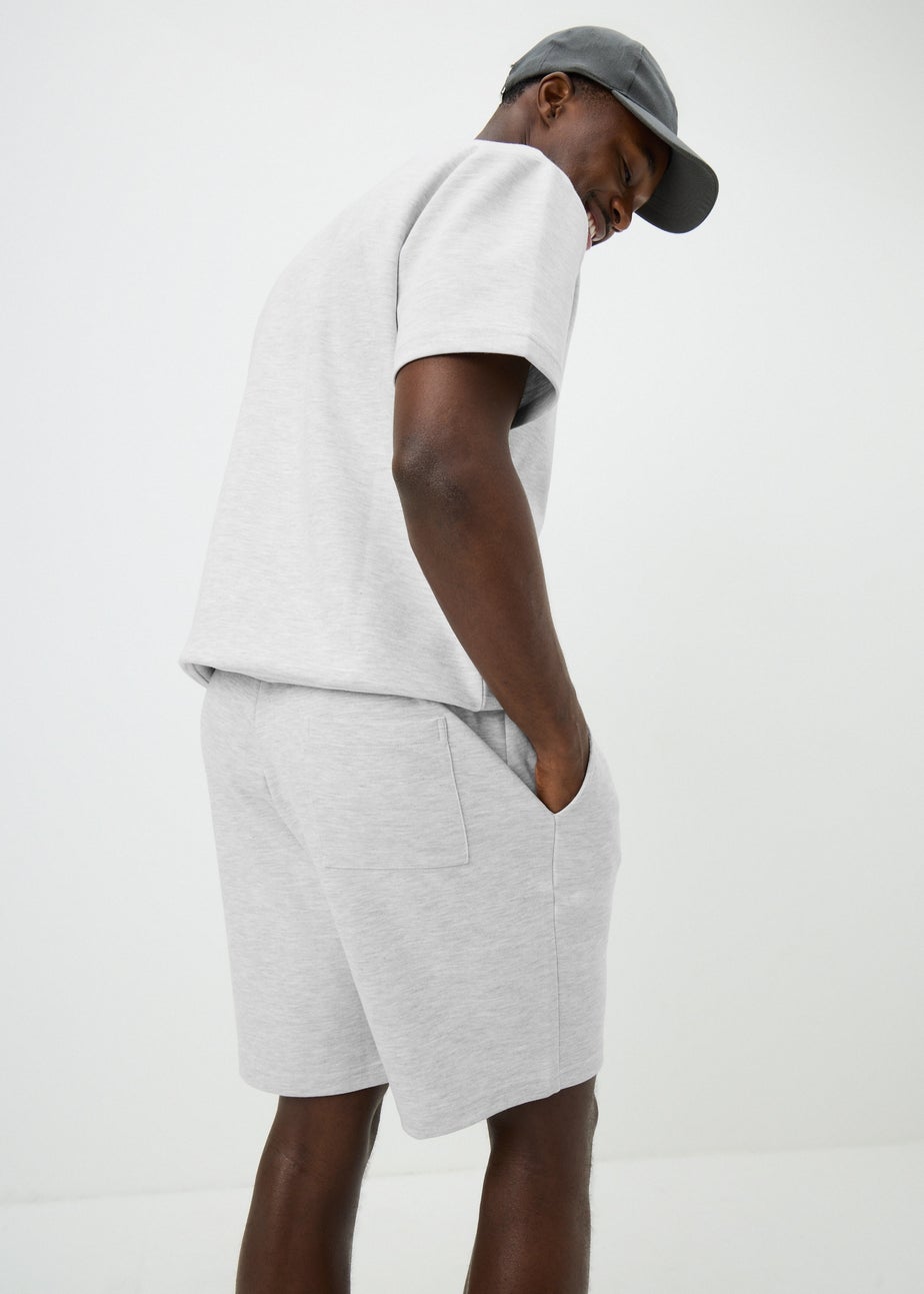 Grey Marl Elevated Co Ord Jogging Shorts
