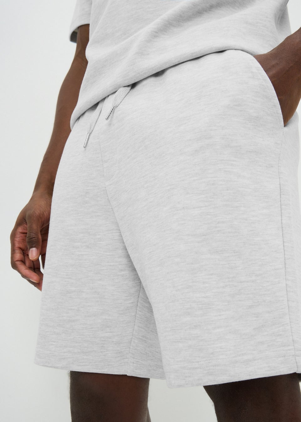 Grey Marl Elevated Co Ord Jogging Shorts