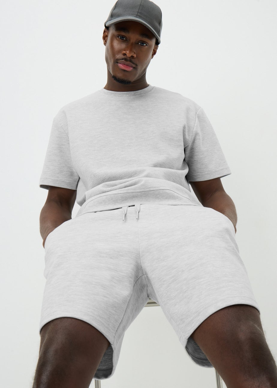 Grey Marl Elevated Co Ord Jogging Shorts