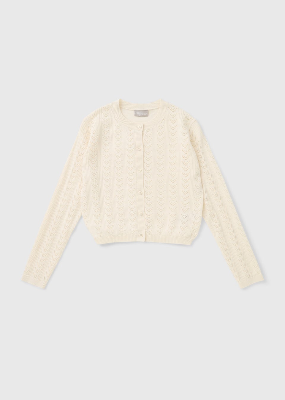 Girls White Patterned Cardigan (7-15yrs)