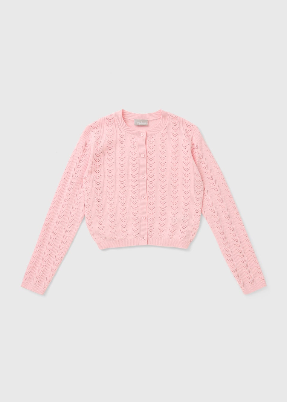 Girls Pink Patterned Cardigan (7-15yrs)