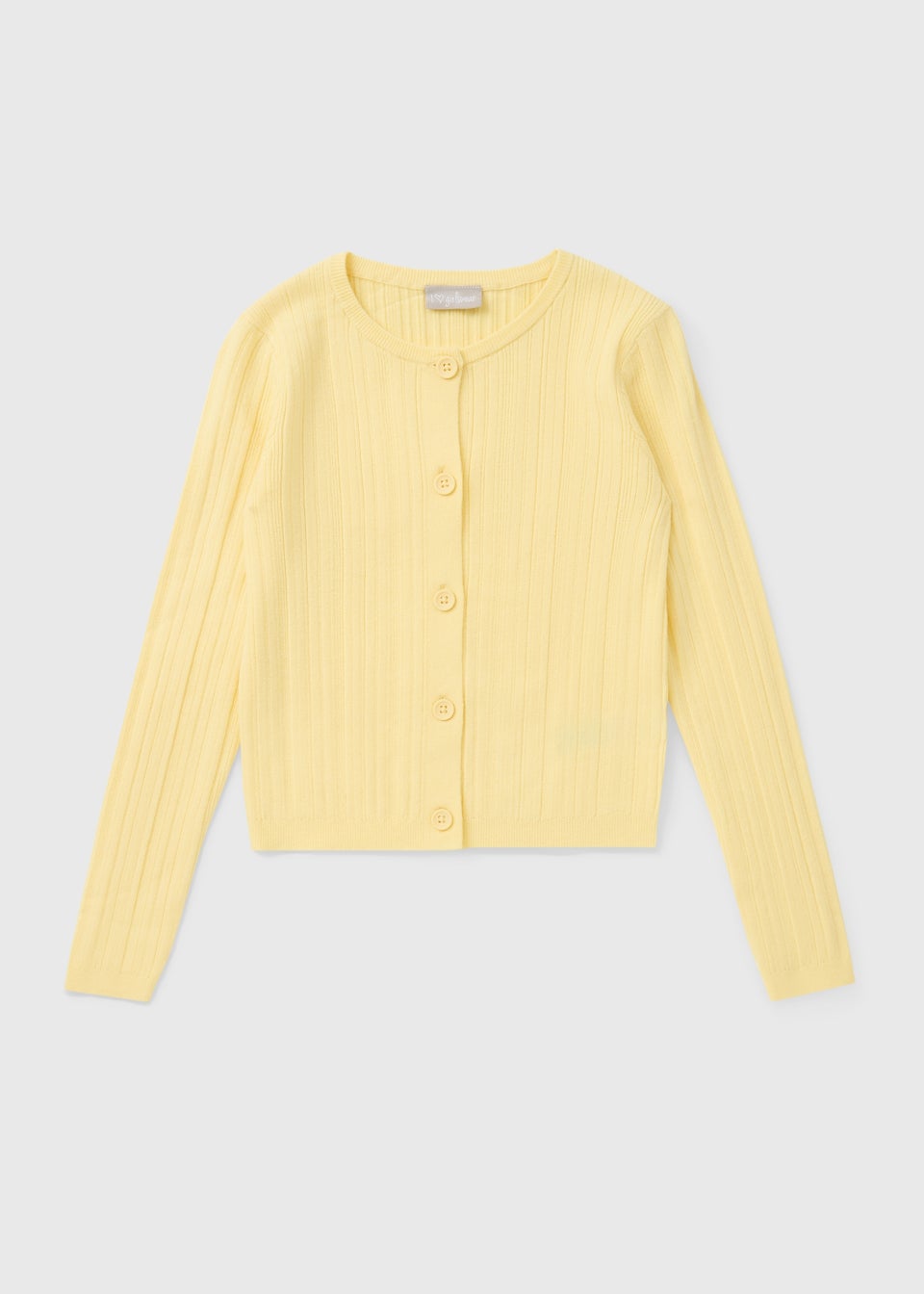 Girls Yellow Fine Gauge Cardigan (7-15yrs)