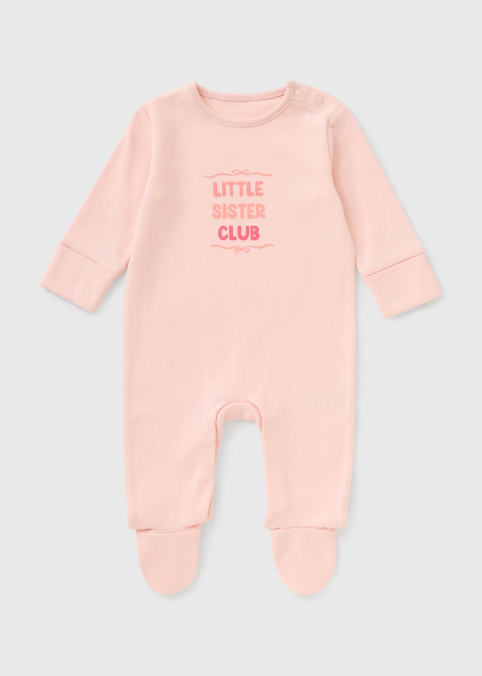 Girls Pink Little Sister Club Sleepsuit (Newborn-18mths)