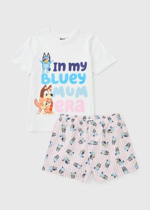 Bluey White Mum Short Matching Family Pyjama Set