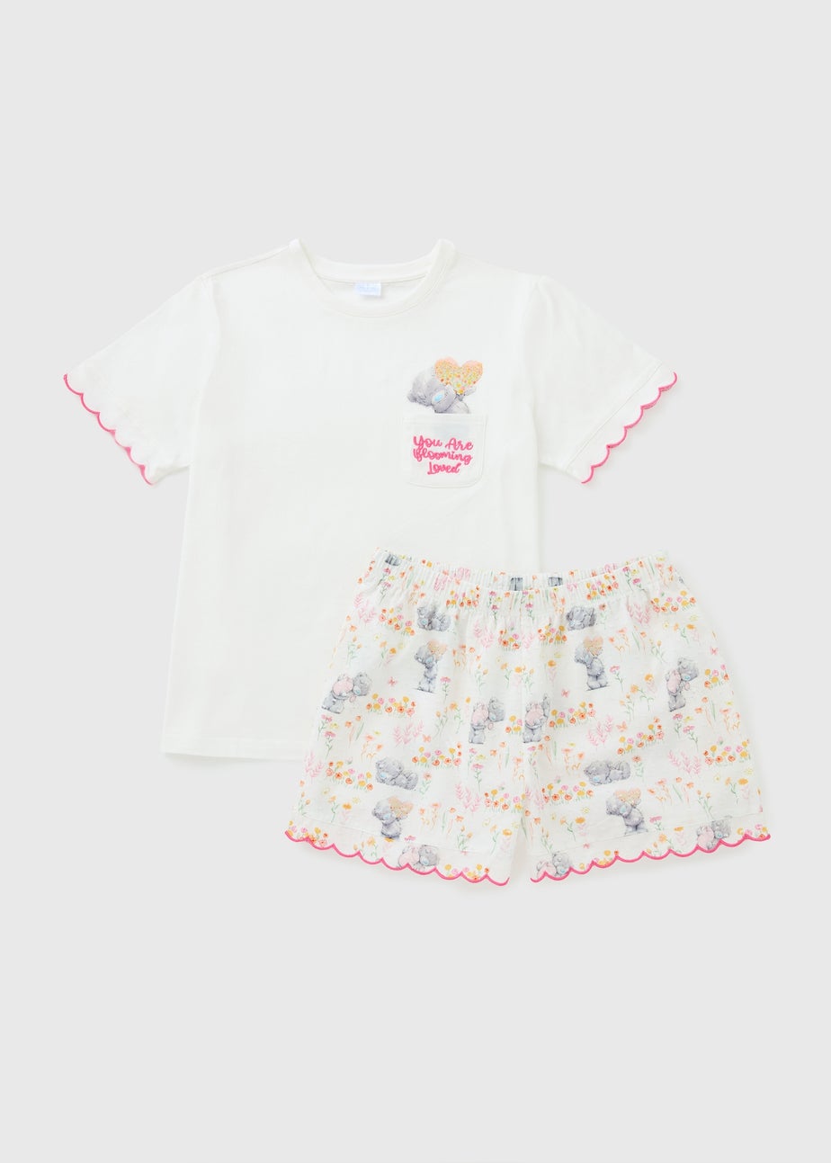 White Tatty Teddy Short Pyjama Set