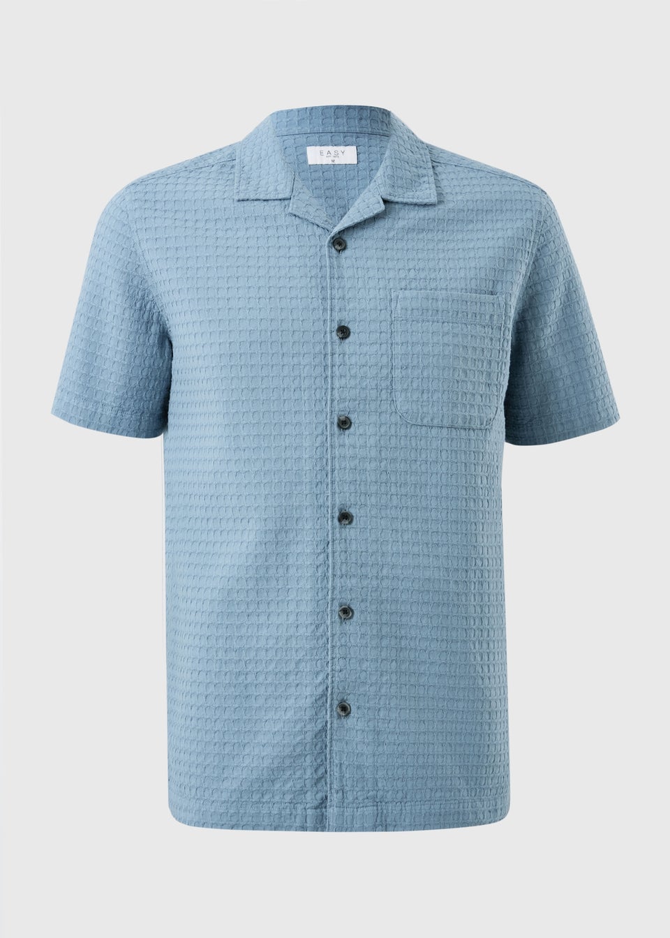 Blue Textured Revere Short Sleeve Shirt