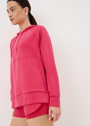 Souluxe Coral Sand Wash Longline Hoodie