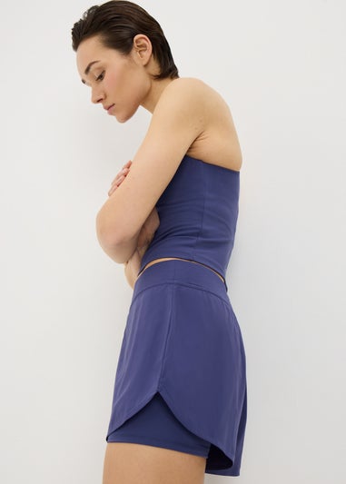 Souluxe Blue 2 in 1 Sports Shorts