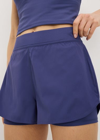 Souluxe Blue 2 in 1 Sports Shorts