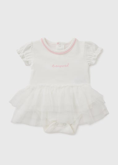 Baby Pink Tutu Dress Bodysuit (Newbron-18mths)