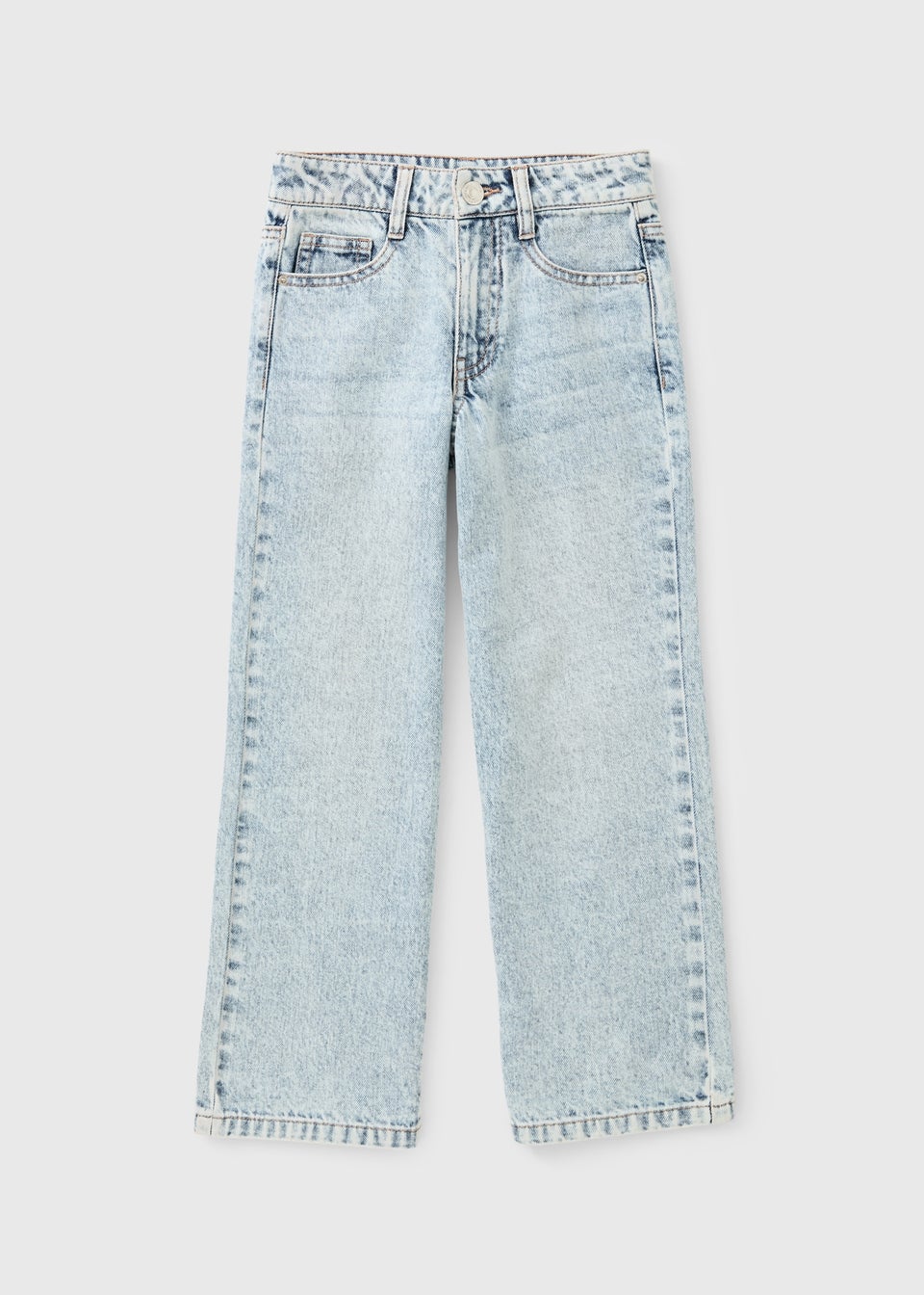 Girls Light Wash Wide Leg Jeans (7-15yrs)